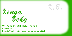 kinga beky business card