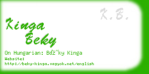 kinga beky business card